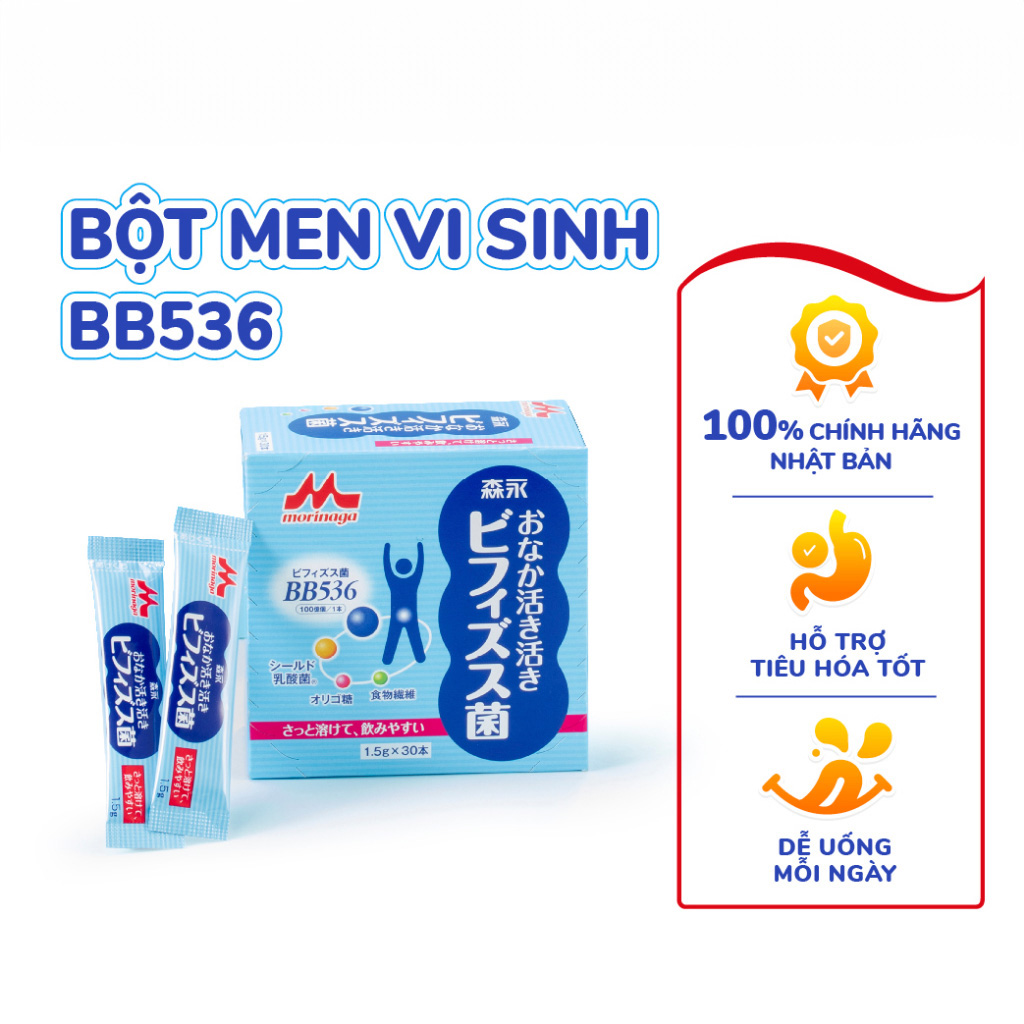 Thực phẩm bảo vệ sức khỏe bột men vi sinh BB536 MORINAGA Nhật Bản (hộp 30 gói)